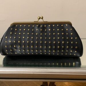 Studded Black Clutch Bag